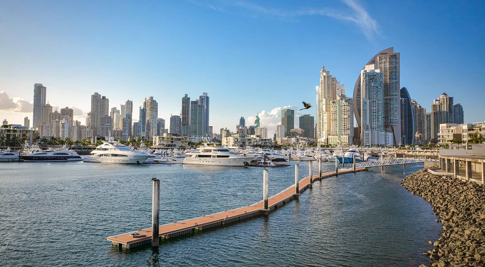 Blick vom Hafen auf Panama City